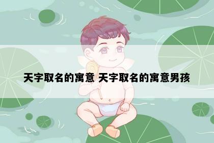 天字取名的寓意 天字取名的寓意男孩